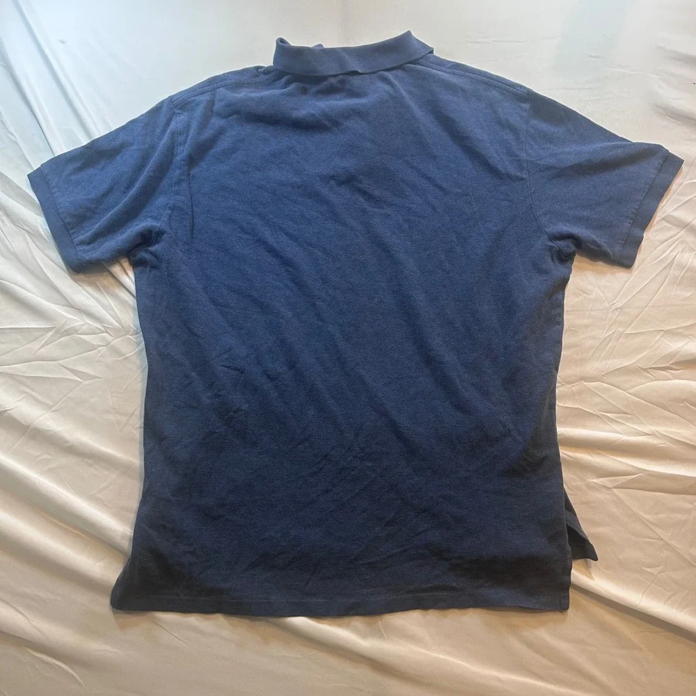 Polo Ralph Lauren Mens XL Navy Blue Short Sleeve Pique Polo Shirt Yellow Pony